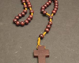 Wooden Prayer Beads with ChiRho Symbol