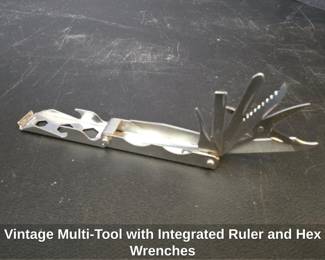 Vintage MultiTool with Integrated Ruler and Hex Wrenches
