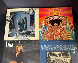 Collection of Four Vintage Vinyl Records Hendrix, Turner, Williams, and Williams