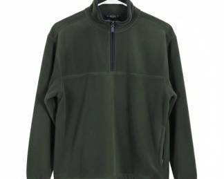 Mens Olive Green Fleece QuarterZip Pullover by Saddlebred