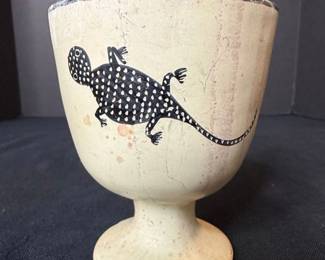 Mata Ortiz Lizard Motif Egg Cup