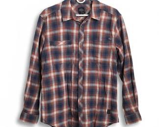 HarleyDavidson Mens Plaid LinenBlend ButtonDown Shirt