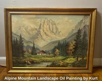 Alpine Mountain Landscape Oil Painting by Kurt Moser second image