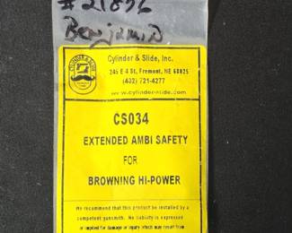 Cylinder Slide Browning HiPower Extended Ambi Safety CS
