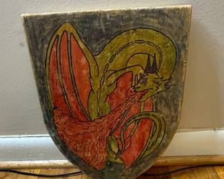 HandPainted Wooden Dragon Shield