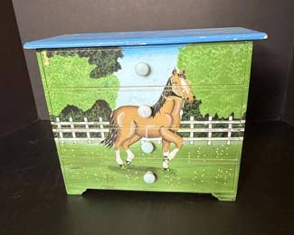 Vintage Enchantmints Horse Ranch Musical Jewelry Box