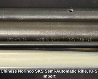 Chinese Norinco SKS SemiAutomatic Rifle, KFS Import