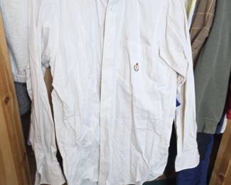 Chaps Ralph Lauren Mens White ButtonDown Shirt with Crest Logo