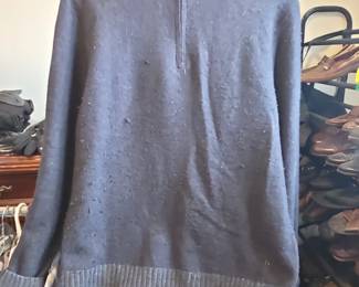 Black Brown Mens QuarterZip Sweater