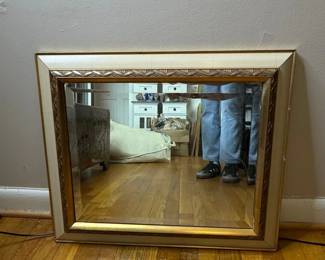 Custom Framed Decorative Wall Mirror with Chevron Pattern