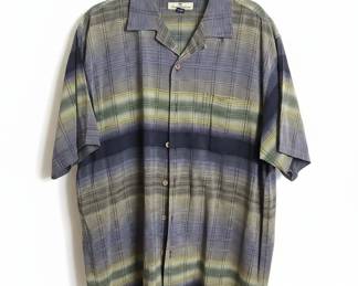 Tommy Bahama Silk Plaid Camp Shirt