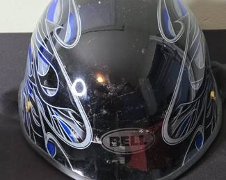 Bell Custom HalfShell Motorcycle Helmet with Flame Graphics