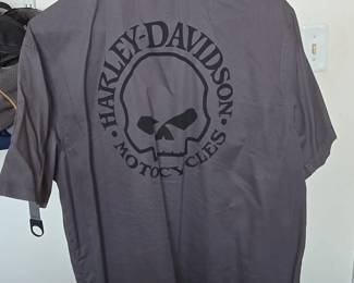 HarleyDavidson Mens Willie G Skull Graphic Work Shirt