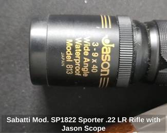 Sabatti Mod. SP1822 Sporter .22 LR Rifle with Jason Scope
