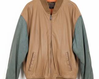 Vintage TwoTone Leather Bomber Jacket