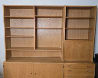 Poul Hundevad Danish Modern Oak Wall Unit System