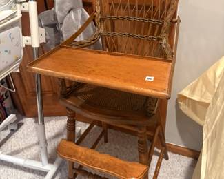 . . . antique wicker high chair