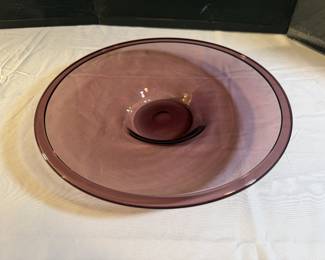 Carder Steuben Amethyst Pedastal Compote Bowl 8020