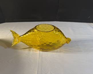 MCM Italian Empoli Fish Amber Glass