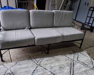Heavy duty iron patio sofa
