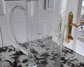 Etched Glass Pitcher