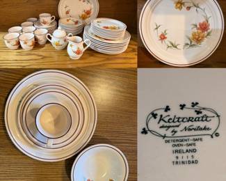 Keltcraft Trinidad by Noritake ceramic dinnerware set 5pc place setting Service for 8 + Platter & Cream/Sugar