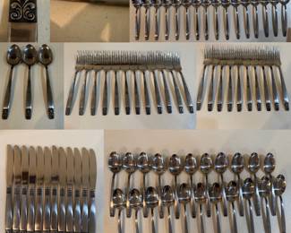 75 pc MCM Black Rose National Stainless Flatware Set