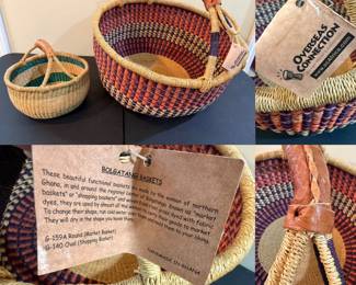 ( 2 ) handwoven African Bolga baskets