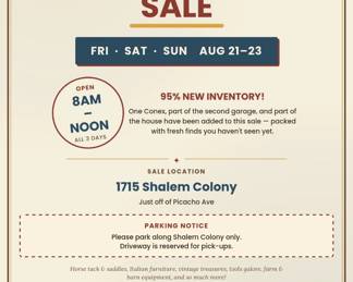 Action Estate Sales  Event Flyer