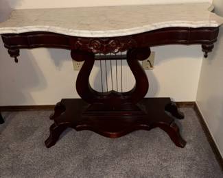 ANTIQUE MARBLE TOP VICTORIAN TABLE