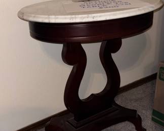 MARBLE OVAL OCCASIONAL TABLE