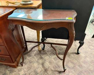 Small Console Table w/ Glass Top