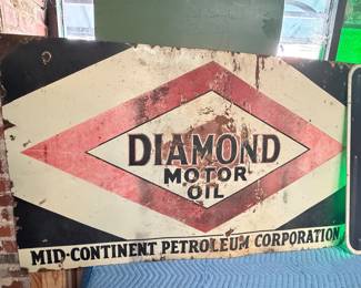 Diamond Motor Oil Porcelain Sign