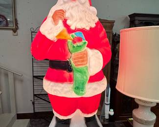 Large Vintage Santa Blow Mold