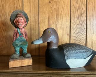 Carved Caricature -Vintage Duck Decoy -