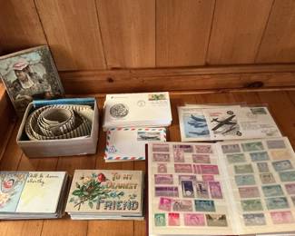 Vintage Collars with Box - Postcards- Stamps