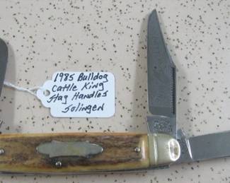 1985 Bulldog Cattle King Knife w/Stag Handles - Solingen