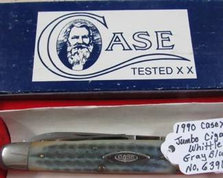1990 Case XX Jumbo Cigar Whittler w/Gray Blue Bone Handles