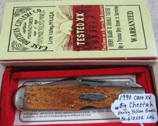 1990 Case XX Big Cheetah w/Honey Yellow Bone Handles