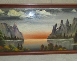 Joe Marshall Mountain Home Painting - 36" Long - Signed on Front & Back
