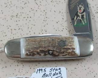 1995 Stag Bulldog Elephant Toe German Shepherd Knife