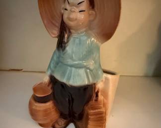 Vintage Royal Copley Asian Girl Ceramic Planter
