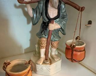 Vintage Chinese Mudman Figurine - Water Bearer