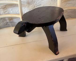 Vintage Folk Art Turtle Stool