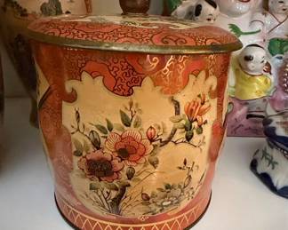 Vintage Daher Floral Metal Canister