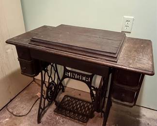 Singer Treadle Sewing Machine with Cabinet
