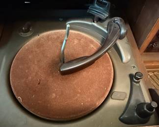 Vintage Console Stereo with Record Player and Radio