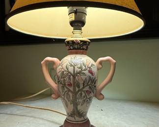 Vintage Capodimonte Style Ceramic Urn Table Lamp