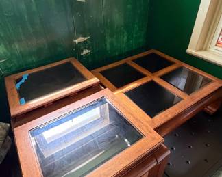 Vintage Asian-Style Glass-Top Coffee and End Tables