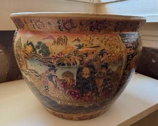 Vintage Satsuma Style Chinese Fish Bowl Planter